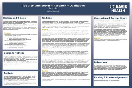 Title 3 column poster – Research – Qualitative