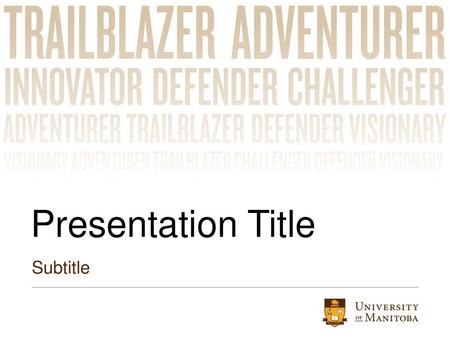 Presentation Title Subtitle.