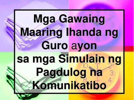 Paghahanda ng mga sitwasyon o cue cards, na gagamitin sa role-play ng mga mag-aaral.