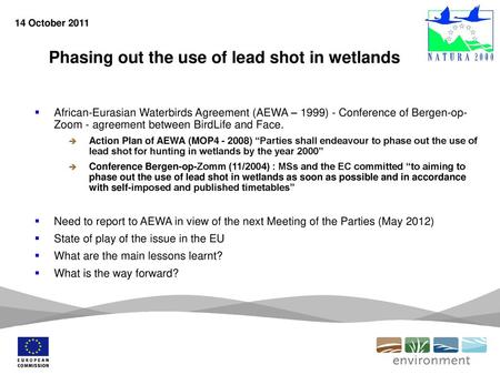 Phasing out the use of lead shot in wetlands