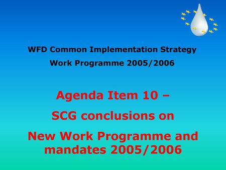 New Work Programme and mandates 2005/2006