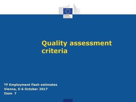 Quality assessment criteria