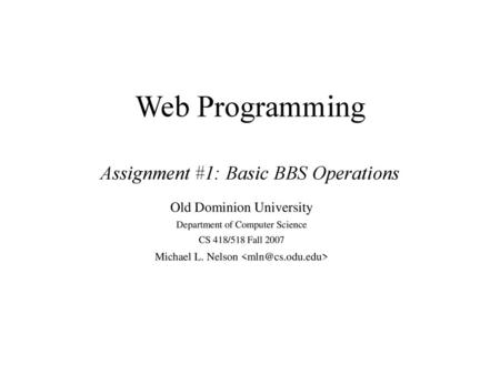 Web Programming Assignment #1: Basic BBS Operations