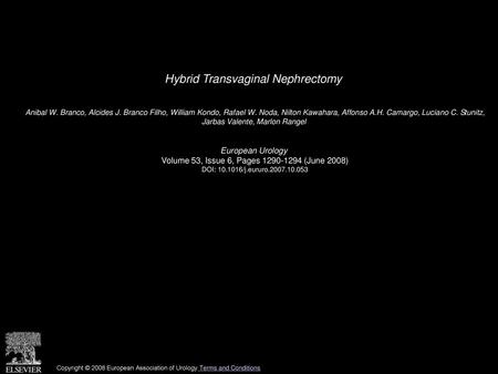 Hybrid Transvaginal Nephrectomy