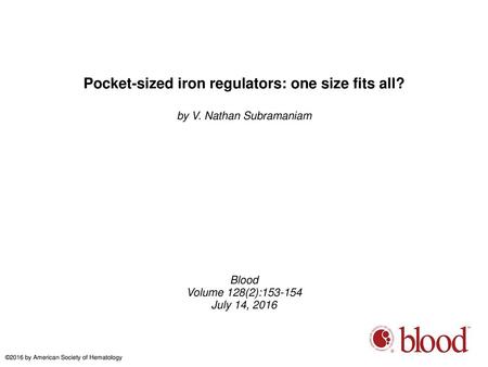 Pocket-sized iron regulators: one size fits all?