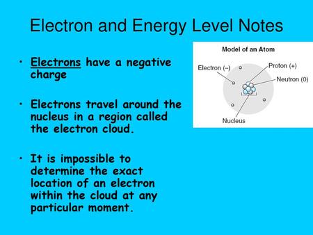 Electron and Energy Level Notes