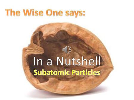 The Wise One says: In a Nutshell Subatomic Particles.