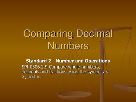 Comparing Decimal Numbers