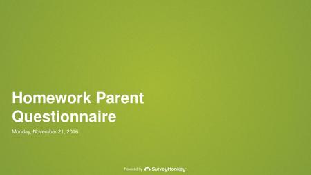 Homework Parent Questionnaire