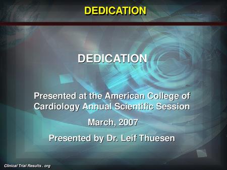 Presented by Dr. Leif Thuesen