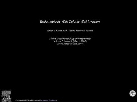 Endometriosis With Colonic Wall Invasion