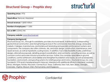 Structural Group – Prophix story