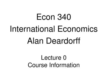 Lecture 0 Course Information