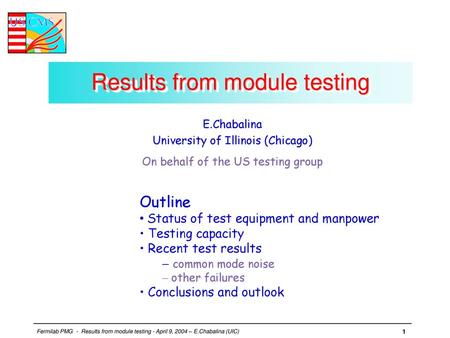 Results from module testing