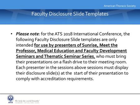 Faculty Disclosure Slide Templates