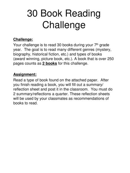 30 Book Reading Challenge