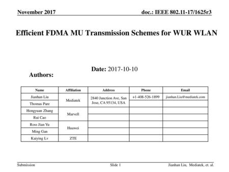 Efficient FDMA MU Transmission Schemes for WUR WLAN