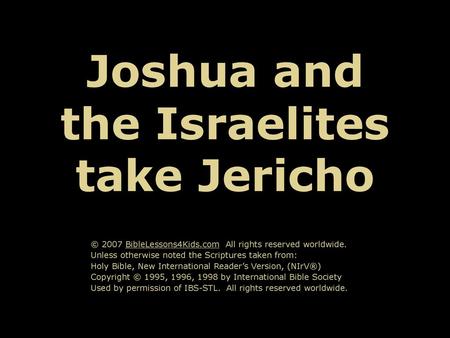 Joshua and the Israelites take Jericho