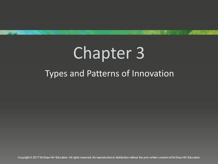 Types and Patterns of Innovation