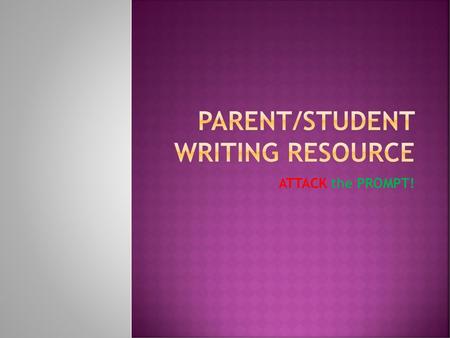 Parent/Student Writing Resource
