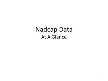 Nadcap Data At A Glance.