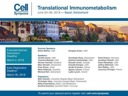 Translational Immunometabolism June 24–26, 2018 — Basel, Switzerland