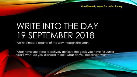Write into the day 19 September 2018