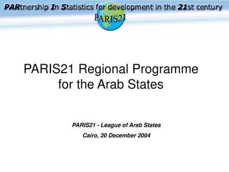 PARIS21 - League of Arab States