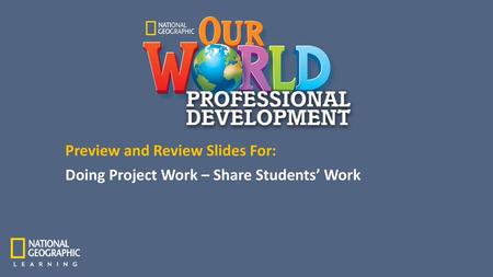 Doing Project Work – Share Students’ Work