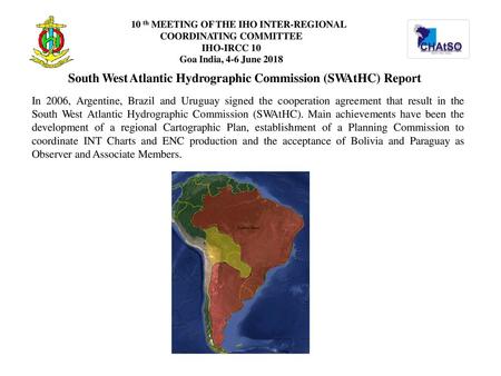 10 th MEETING OF THE IHO INTER-REGIONAL COORDINATING COMMITTEE