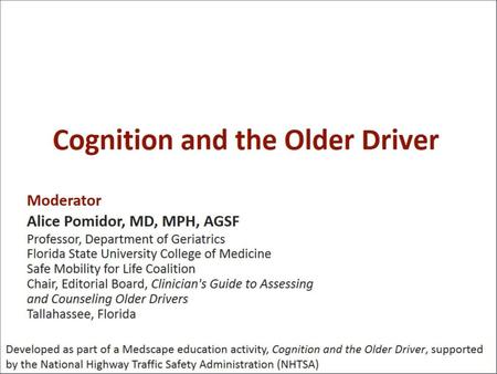 Cognition and the Older Driver