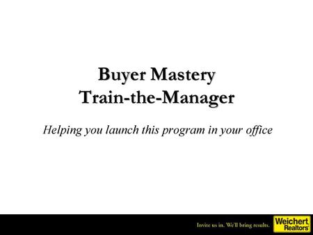 Buyer Mastery Train-the-Manager