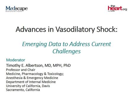 Advances in Vasodilatory Shock: