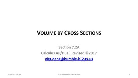 Volume by Cross Sections