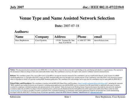 Venue Type and Name Assisted Network Selection