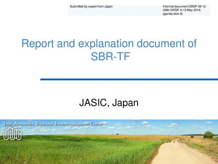 Report and explanation document of SBR-TF