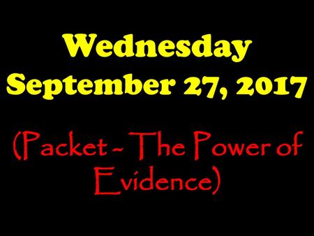 (Packet - The Power of Evidence)