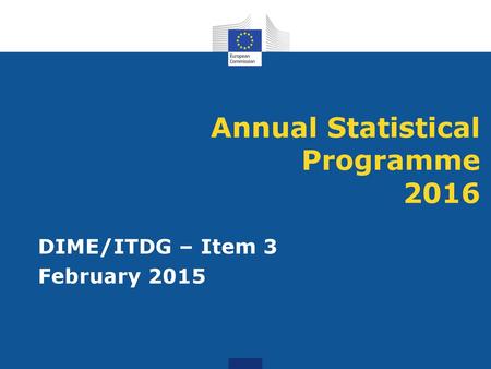 Annual Statistical Programme 2016