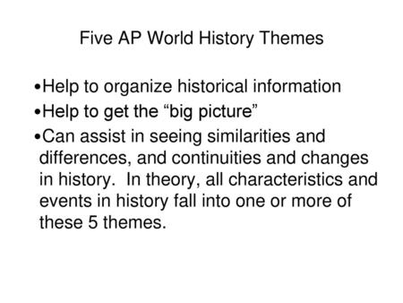 Ap World History Themes Chart