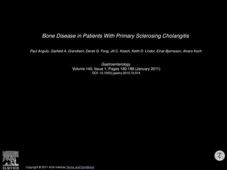 Bone Disease in Patients With Primary Sclerosing Cholangitis