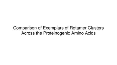 Comparison of Exemplars of Rotamer Clusters Across the Proteinogenic Amino Acids
