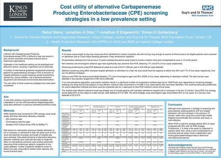 Cost utility of alternative Carbapenemase