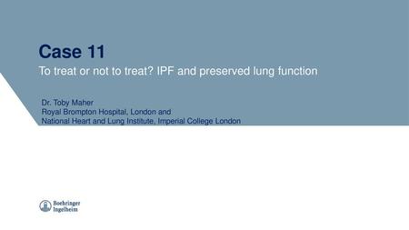 To treat or not to treat? IPF and preserved lung function