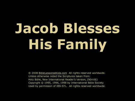 Jacob Blesses His Family