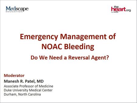 Emergency Management of NOAC Bleeding