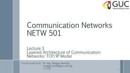 Communication Networks NETW 501