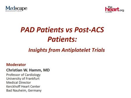 PAD Patients vs Post-ACS Patients:
