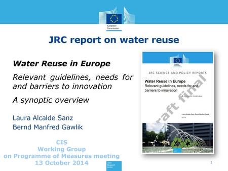 JRC report on water reuse