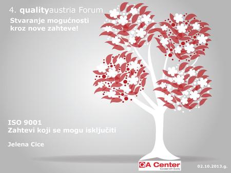 4. qualityaustria Forum Stvaranje mogućnosti kroz nove zahteve!