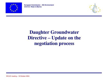 Groundwater legislative framework